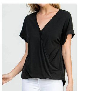 New COA Faux-wrap knit blouse